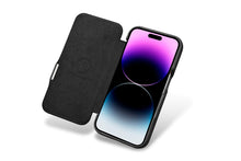 Заредете изображение във визуализатора на галерията – iPhone 15 iCarer Oil Wax Premium Leather MagSafe Compatible Leather Case - Black
