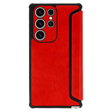 Заредете изображение във визуализатора на галерията – Razor Leather Book Case for Samsung Galaxy S23 Plus red
