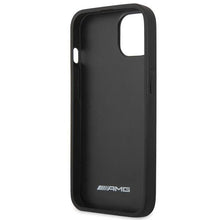 Заредете изображение във визуализатора на галерията – AMG AMHCP13MOSDBK iPhone 13 6.1" black/black hardcase Leather Curved Lines

