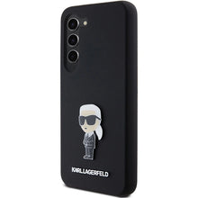 Заредете изображение във визуализатора на галерията – Karl Lagerfeld Silicone Ikonik Metal Pin case for Samsung Galaxy S23 - black
