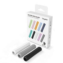 Заредете изображение във визуализатора на галерията – Stoyobe Silicone Holder Set of Silicone Holders for Apple Pencil 1 / Apple Pencil 2 / Huawei M-Pencil black+gray+white (3 pcs.)
