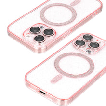 Заредете изображение във визуализатора на галерията – Glitter Magsafe Case for Iphone 15 pink clear
