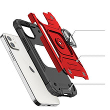 Заредете изображение във визуализатора на галерията – Wozinsky Ring Armor case for iPhone 14 Plus armored cover magnetic holder ring red
