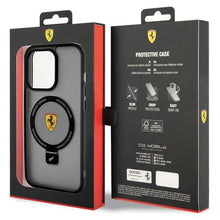 Заредете изображение във визуализатора на галерията – Ferrari FEHMP15XUSCAK iPhone 15 Pro Max 6.7" black/black hardcase Ring Stand 2023 Collection MagSafe
