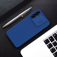 Заредете изображение във визуализатора на галерията – Nillkin CamShield Case for Samsung Galaxy A14 5G / Galaxy A14 cover with camera cover blue
