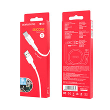 Заредете изображение във визуализатора на галерията – Borofone Cable BX30 Silicone - USB to Type C - 3A 1 metre white
