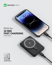 Заредете изображение във визуализатора на галерията – Amazing Thing Power bank Thunder Pro 5000mAh TPM5KBK - Type C - magnetic with induction charger black
