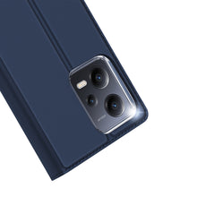 Заредете изображение във визуализатора на галерията – Dux Ducis Skin Pro Case For Xiaomi Redmi Note 12 5G / Poco X5 5G Flip Cover Card Wallet Stand Blue
