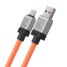 Заредете изображение във визуализатора на галерията – BASEUS cabel USB to Type C CoolPlay Fast Charging 100W 2m orange CAKW000707
