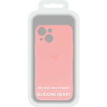 Заредете изображение във визуализатора на галерията – Vennus Silicone Heart Case for Iphone 14 design 1 pink
