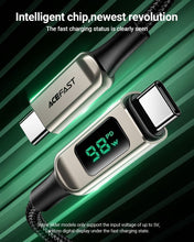 Заредете изображение във визуализатора на галерията – Acefast cable type c to type c 5a pd100w lcd c6-03 2m silver
