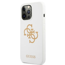 Заредете изображение във визуализатора на галерията – Guess GUHCP13LLS4GGWH iPhone 13 Pro / 13 6,1" biały/white hard case Silicone 4G Logo
