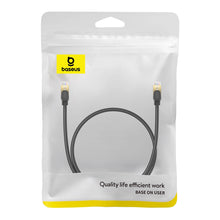 Заредете изображение във визуализатора на галерията – Baseus fast round RJ45 40Gbps Cat network cable. 8 0.5m black
