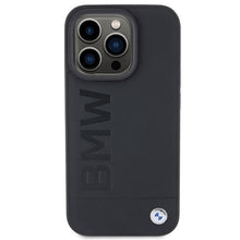 Заредете изображение във визуализатора на галерията – Original Case BMW Magsafe Leather Hot Stamp BMHMP15XSLLBK for Iphone 15 Pro Max Black
