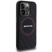 Заредете изображение във визуализатора на галерията – AMG Silicone Carbon Pattern MagSafe case for iPhone 15 Pro Max - black
