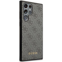 Заредете изображение във визуализатора на галерията – Guess GUHCS23LG4GFGR S23 Ultra S918 grey/grey hardcase 4G Metal Gold Logo
