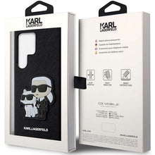 Заредете изображение във визуализатора на галерията – Original KARL LAGERFELD Case Saffiano Karl&amp;Choupette KLHCS23LSANKCPK for Samsung Galaxy S23 Ultra black
