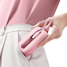 Заредете изображение във визуализатора на галерията – Joyroom powerbank 10000mAh Colorful Series 22.5W with 2 built-in USB C and Lightning cables pink (JR-L012)
