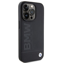 Заредете изображение във визуализатора на галерията – Original Case BMW Magsafe Leather Hot Stamp BMHMP15LSLLBK for Iphone 15 Pro Black
