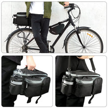 Заредете изображение във визуализатора на галерията – Wozinsky bike carrier bag with shoulder strap 6l black (WBB3BK)
