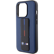 Заредете изображение във визуализатора на галерията – BMW M Grip Stand Bicolor case for iPhone 15 Pro - navy blue
