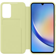 Заредете изображение във визуализатора на галерията – Samsung Smart View Wallet Case for Samsung Galaxy A34 5G Cover with Smart Flip Window Card Wallet Lime (EF-ZA346CGEGWW)
