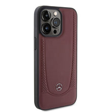 Заредете изображение във визуализатора на галерията – Original Case MERCEDES Leather Urban Bengale MEHCP15LARMRE for Iphone 15 Pro Red
