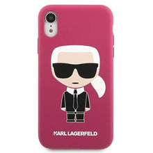 Заредете изображение във визуализатора на галерията – Karl Lagerfeld KLHCI61SLFKFU iPhone Xr fuksja/fushia hardcase Silicone Ikonik
