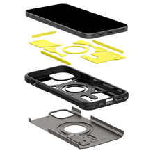 Заредете изображение във визуализатора на галерията – Spigen Tough Armor MagSafe case with stand for iPhone 15 - brown
