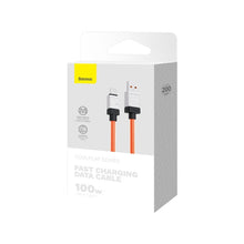 Заредете изображение във визуализатора на галерията – BASEUS cabel USB to Type C CoolPlay Fast Charging 100W 2m orange CAKW000707
