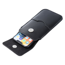Заредете изображение във визуализатора на галерията – ROYAL - Leather universal flap pocket / black - Size XL - IPHONE 11 / 12 / 13 / SAMSUNG S7 EDGE
