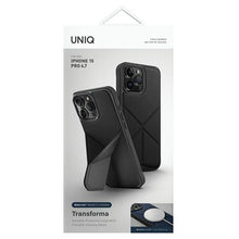 Заредете изображение във визуализатора на галерията – Uniq case Transforma iPhone 15 Pro Max 6.7" Magclick Charging black/ebony black
