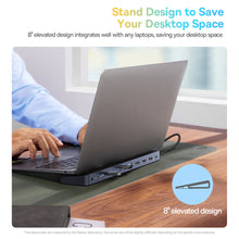 Заредете изображение във визуализатора на галерията – Baseus EliteJoy Gen2 universal USB HUB 12in1 with USB-C cable 25cm notebook stand USB-A / USB-C / DP / HDMI / SD / TF / RJ45 / 3.5mm jack / PD 100W gray (WKSX030213)
