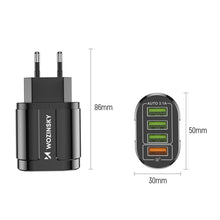 Заредете изображение във визуализатора на галерията – Wozinsky WWCUAB 48W 4x USB-A QC wall charger - black
