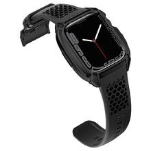 Заредете изображение във визуализатора на галерията – Kingxbar CYF148 2in1 Rugged Case for Apple Watch SE, 6, 5, 4 (44 mm) Stainless Steel with Strap Black
