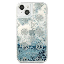 Заредете изображение във визуализатора на галерията – Guess GUHCP13MLGPEBL iPhone 13 6,1" niebieski/blue hardcase Peony Liquid Glitter
