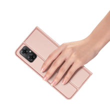 Заредете изображение във визуализатора на галерията – Dux Ducis Skin Pro Case For Xiaomi Redmi Note 11E /Redmi 10 5G / Redmi 10 Prime+ 5G / Poco M4 5G Cover Flip Card Wallet Stand Pink
