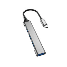 Заредете изображение във визуализатора на галерията – Dudao HUB 4in1 USB-C - 4x USB-A (3 x USB2.0 / USB3.0) 6.3cm black (A16T)
