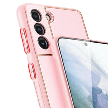 Заредете изображение във визуализатора на галерията – Dux Ducis Yolo elegant cover made of ecological leather for Samsung Galaxy S21 FE pink
