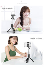 Заредете изображение във визуализатора на галерията – Selfie Stick - with detachable bluetooth remote control and tripod - P60 WHITE
