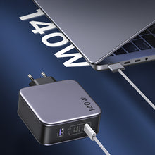 Заредете изображение във визуализатора на галерията – Ugreen fast charger GaN USB / USB C 140W + USB C cable 1.5m (CD289)
