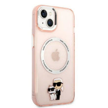 Заредете изображение във визуализатора на галерията – Karl Lagerfeld KLHMP14MHNKCIP iPhone 14 Plus 6.7" hardcase pink/pink Iconic Karl&amp;Choupette Magsafe
