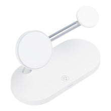 Заредете изображение във визуализатора на галерията – Wireless charger qi 3in1 15w x452 white - TopMag
