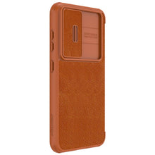 Заредете изображение във визуализатора на галерията – Nillkin Qin Leather Pro Case for Samsung Galaxy S23 Flip Cover Camera Cover Brown
