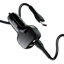 Заредете изображение във визуализатора на галерията – HOCO car charger 2xUSB + cable Type C 2,4A Leader Z36 black
