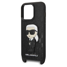 Заредете изображение във визуализатора на галерията – Karl Lagerfeld KLHCP14LSTKMK iPhone 14 Pro 6.1" black/black hardcase Monogram Ikonik Patch
