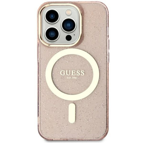 Original Case GUESS hardcase Glitter Gold MagSafe GUHMN61HCMCGP for Iphone 11/ Xr pink