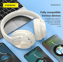 Заредете изображение във визуализатора на галерията – Foneng Bluetooth headphones BL51 beige
