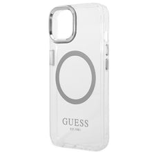 Заредете изображение във визуализатора на галерията – Guess GUHMP14SHTRMS iPhone 14 6.1" silver/silver hard case Metal Outline Magsafe
