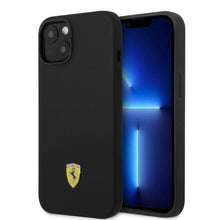 Заредете изображение във визуализатора на галерията – Ferrari FEHMSIP14MBK iPhone 14 Plus 6.7" black/black hardcase Silicone Metal Logo Magsafe
